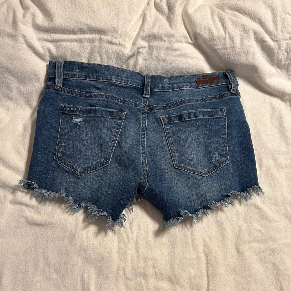 Blank NYC‎ Blue Jean Shorts Distressed Frayed Hem